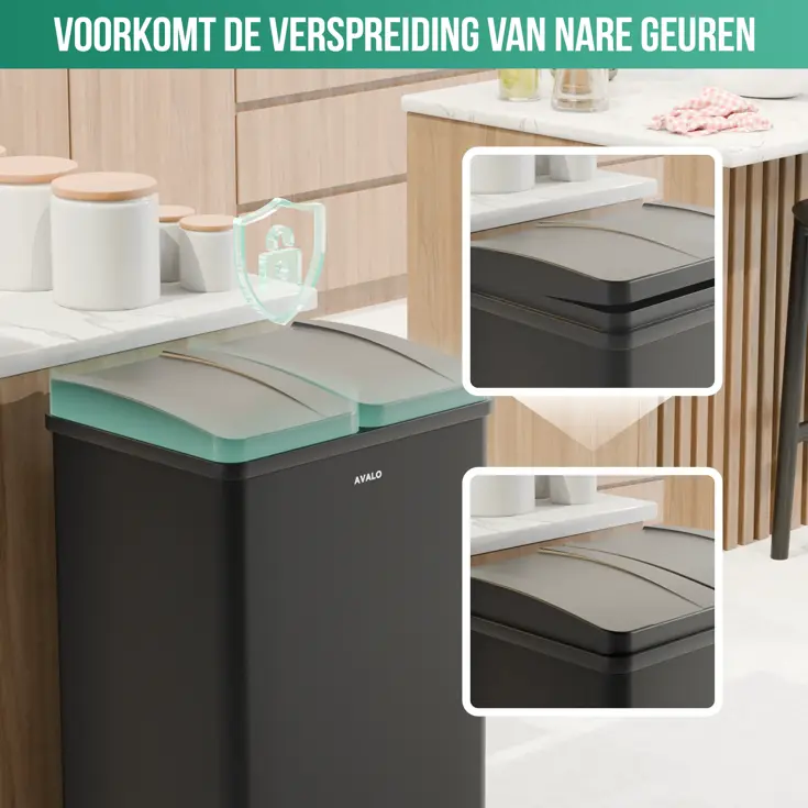 Avalo Prullenbak 2x30L - RVS