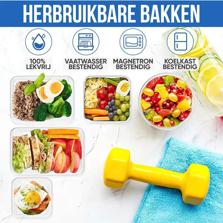Vershoudbakjes Plastic - 18 Delig