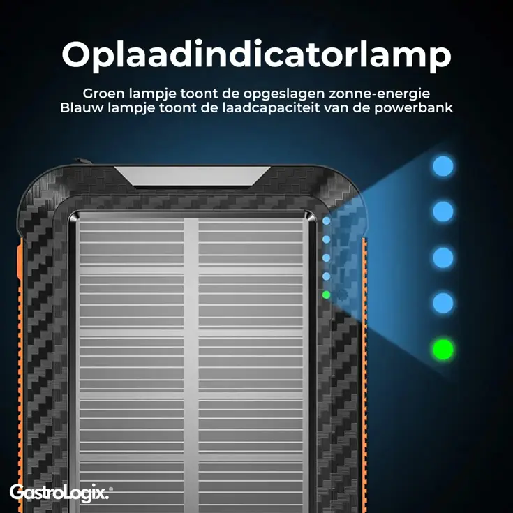Solar Powerbank Oranje 10.000 mah