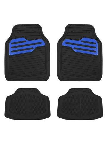 Rubber automatten set - Zwart - Blauw