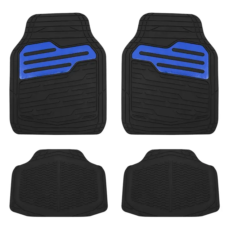 Rubber automatten set - Zwart - Blauw