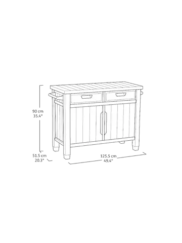 Keter Unity XL Barbecuetafel met lades - 207L
