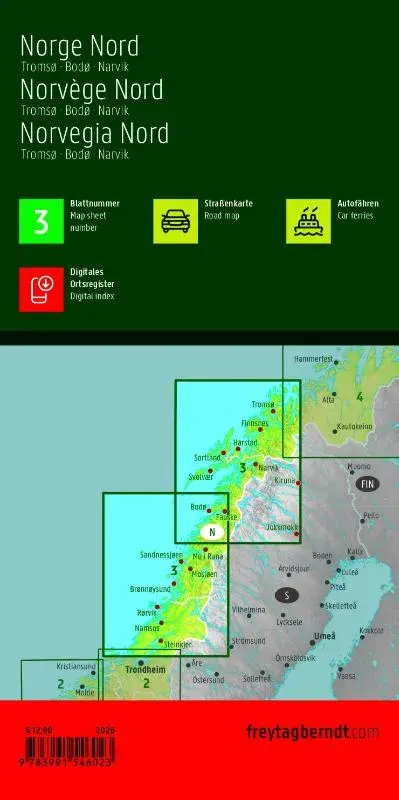 Wegenkaart Noorwegen 3 Noord