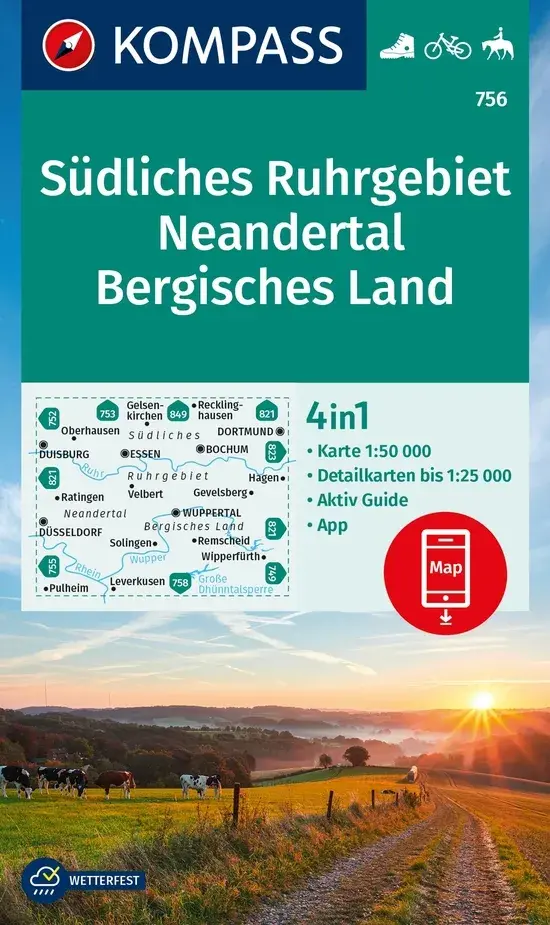 Wandelkaart WK756 Südliches Ruhrgebiet