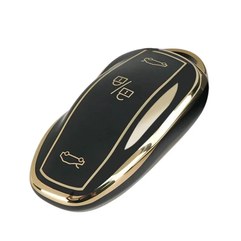 Dutch Shield  Sleutelhoesje  Tesla  3/Y/S goud  Black-Gold