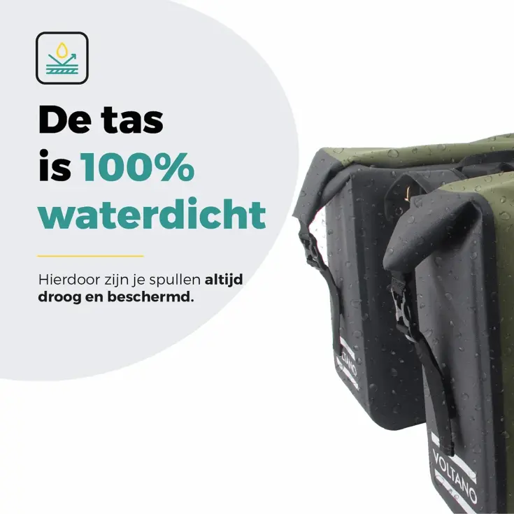 Voltano Dubbele Rolltop Fietstas 48 L
