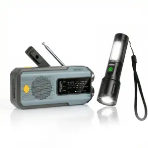 Noodradio 2.000mAh Blauw + Zaklamp
