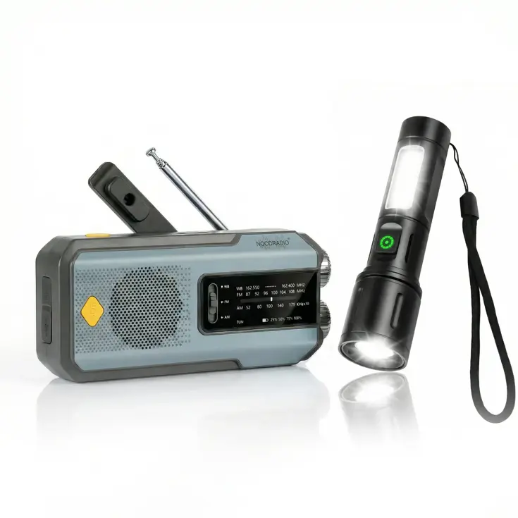 Noodradio 2.000mAh Blauw + Zaklamp