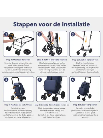 Boodschappentrolley deluxe – 60 liter