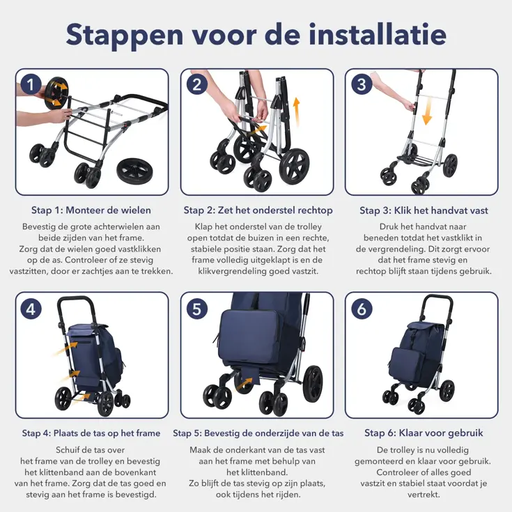 Boodschappentrolley deluxe – 60 liter