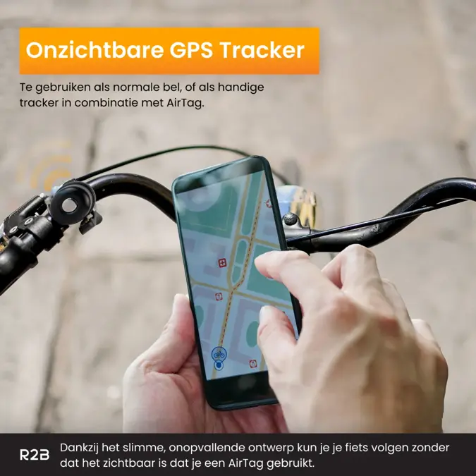 R2B Fietsbel - Geschikt voor Apple AirTag
