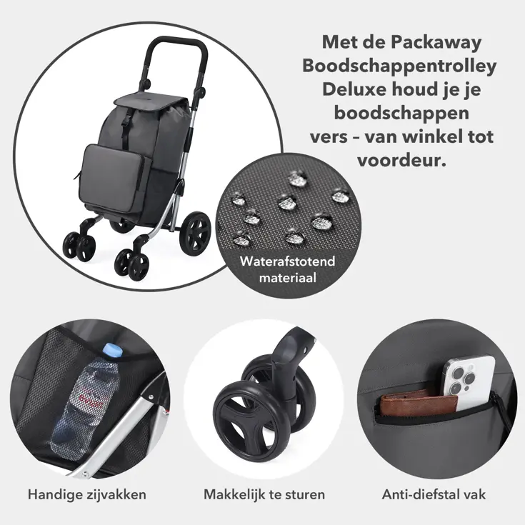 Boodschappentrolley deluxe – 60 liter
