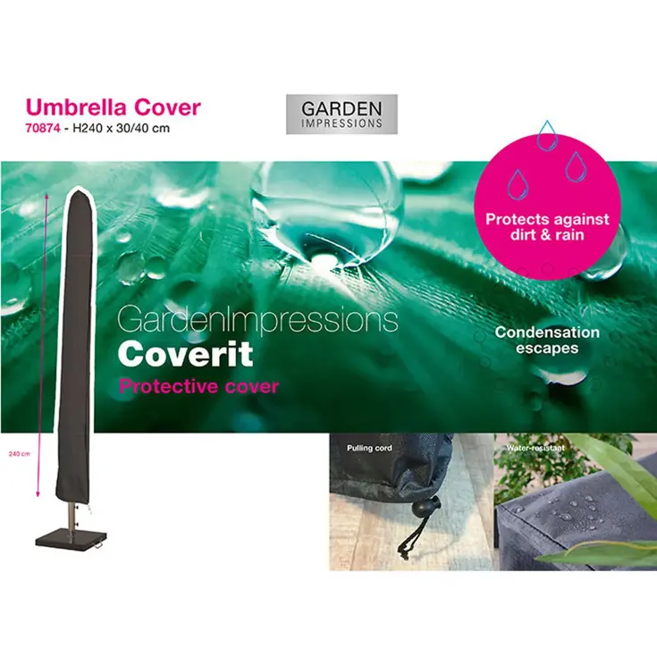 Manilla Stokparasol incl voet en hoes