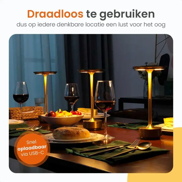 Horizon Tafellamp Oplaadbaar - 27cm - LED