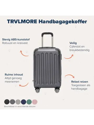 Handbagage Koffer – 38L – Donkergrijs