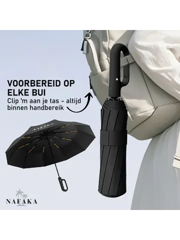 Nafaka Automatische storm paraplu met opberghoes