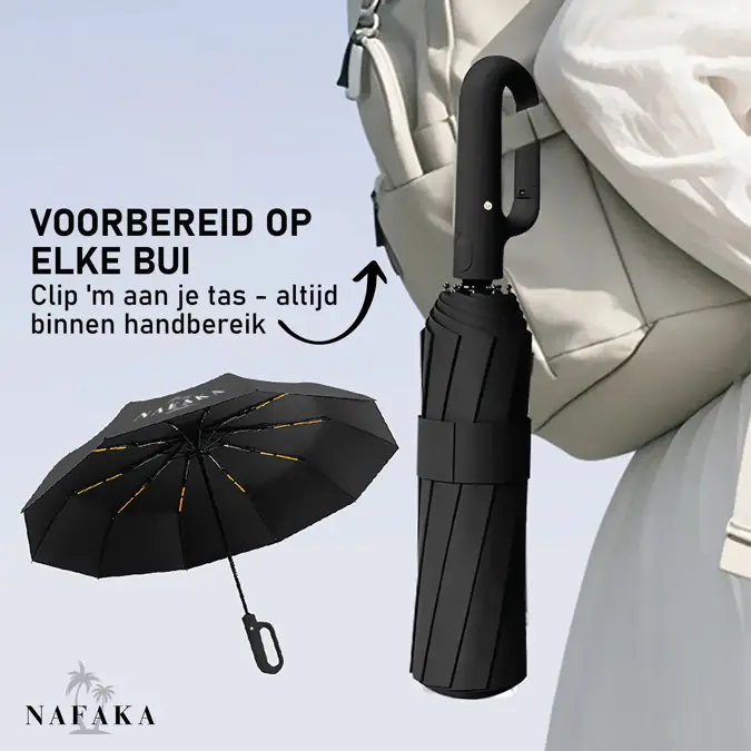 Nafaka Automatische storm paraplu met opberghoes