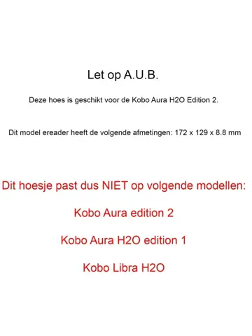 Ereader Hoesje Sleepcover Kobo Aura H2O edition 2