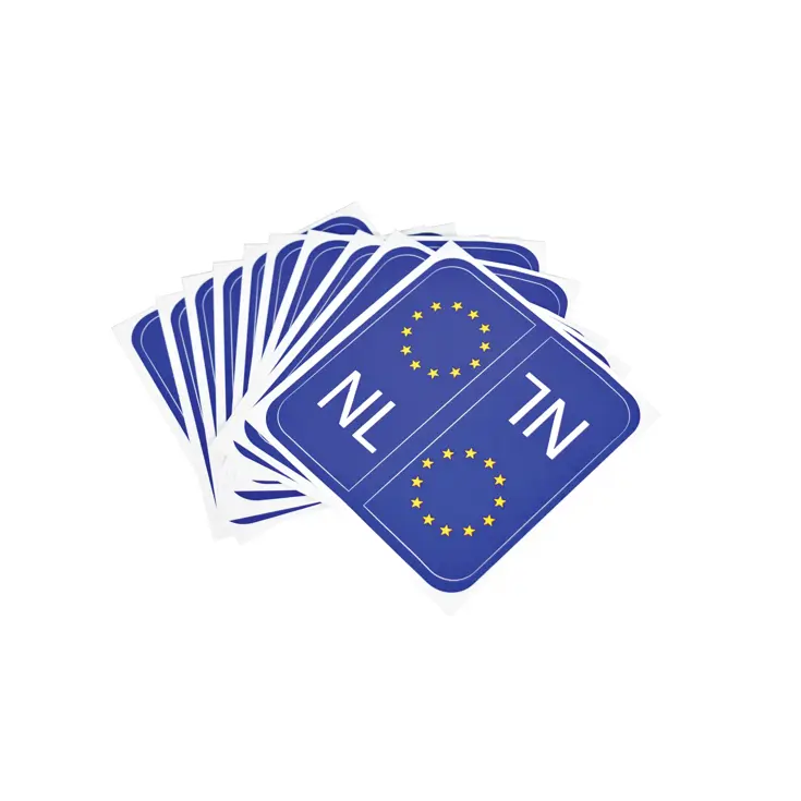 Blauwe sticker Europese vlag voor kentekenplaat