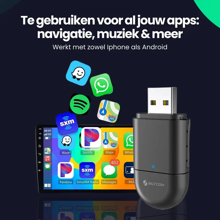 CarPlay Dongle - Draadloos - CarPlay/Android Auto