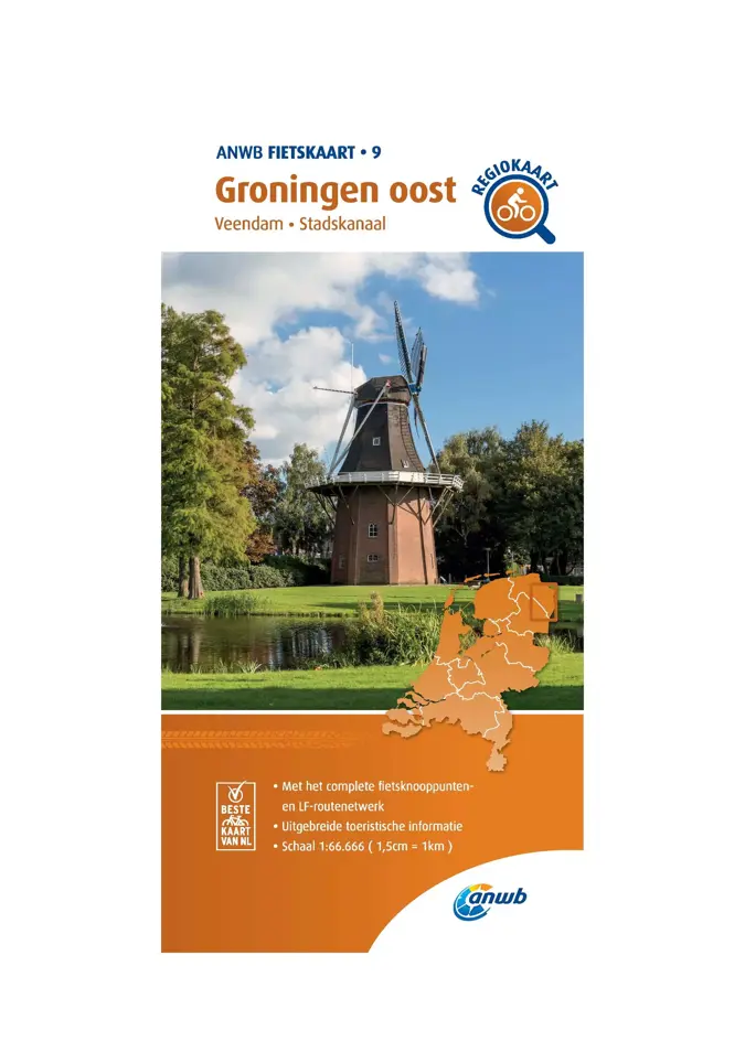 ANWB fietskaart 9 - Groningen Oost