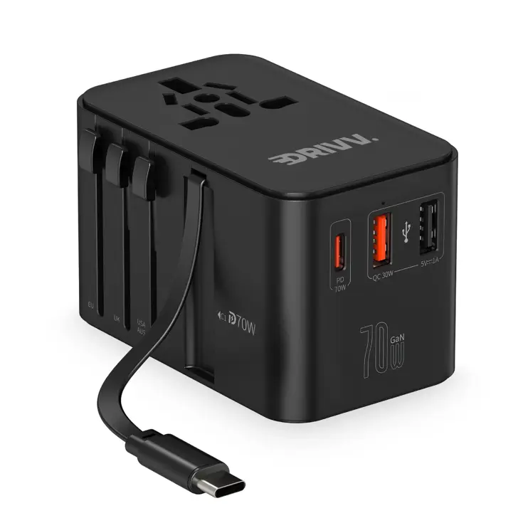 Universele Wereldstekker met kabel - 70W