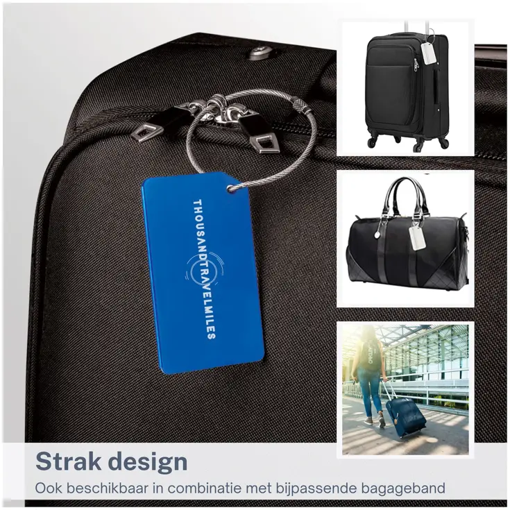 Kofferriem + 2 Bagagelabel – 3-delig – Rood