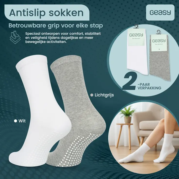 GEASY Antislip Sokken 2 paar - Pure Grip