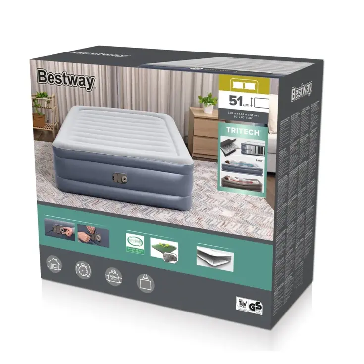Luchtbed - Bestway - 2P - 152x203 cm + pomp