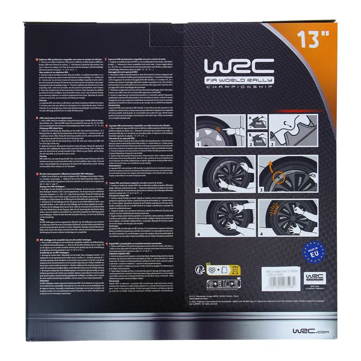 WRC Wieldoppen 13" - zwart/zilver 4 stuks