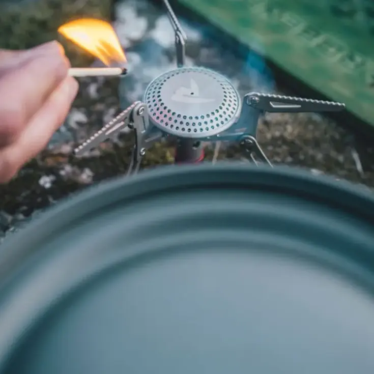 Grote campingpannenset met keramische laag