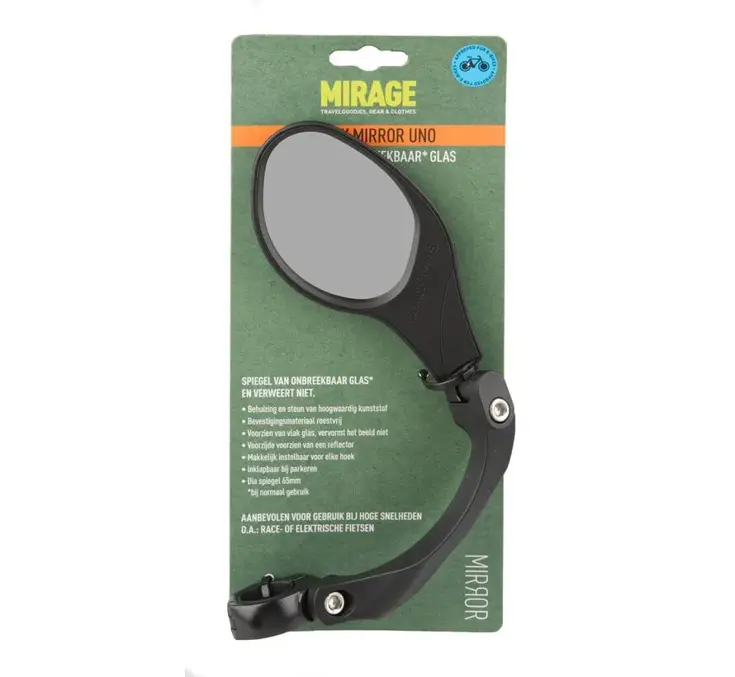 Fietsspiegel Uno links met blank glas