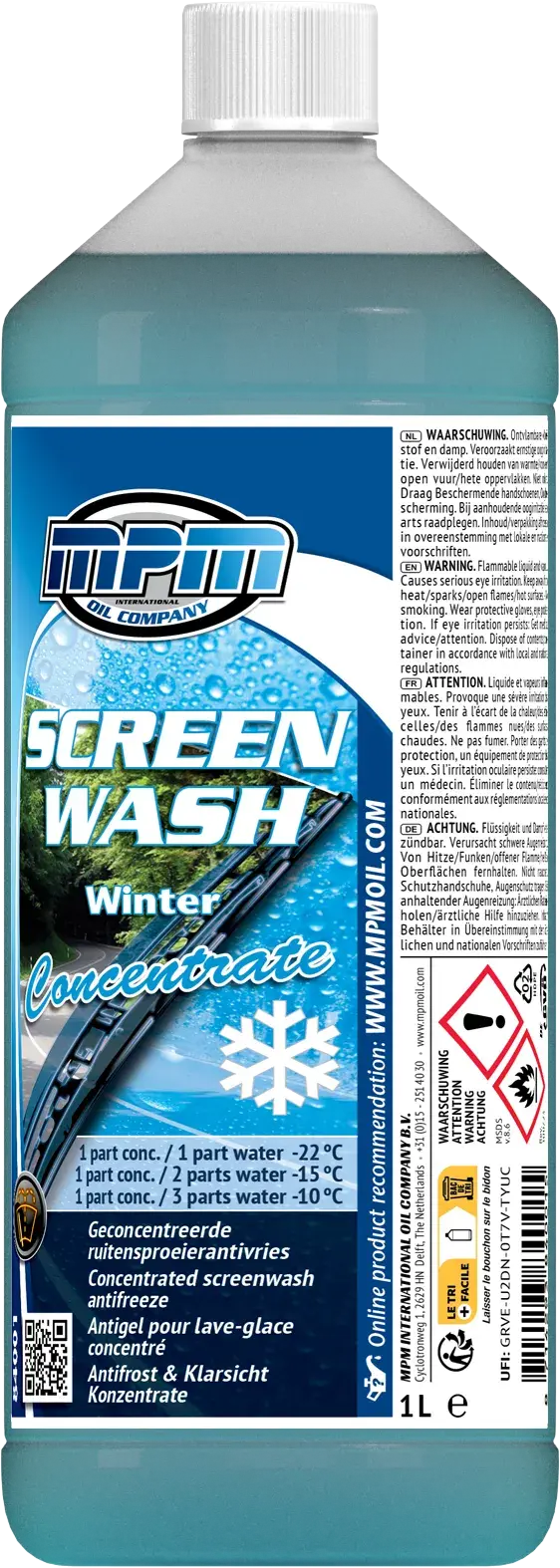 Winter ruitenwisservloeistof   1 liter mpm