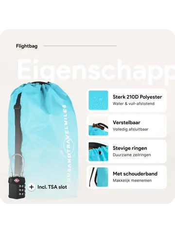 Flightbag vliegtuighoes TSA slot 60–90L – Li Blauw