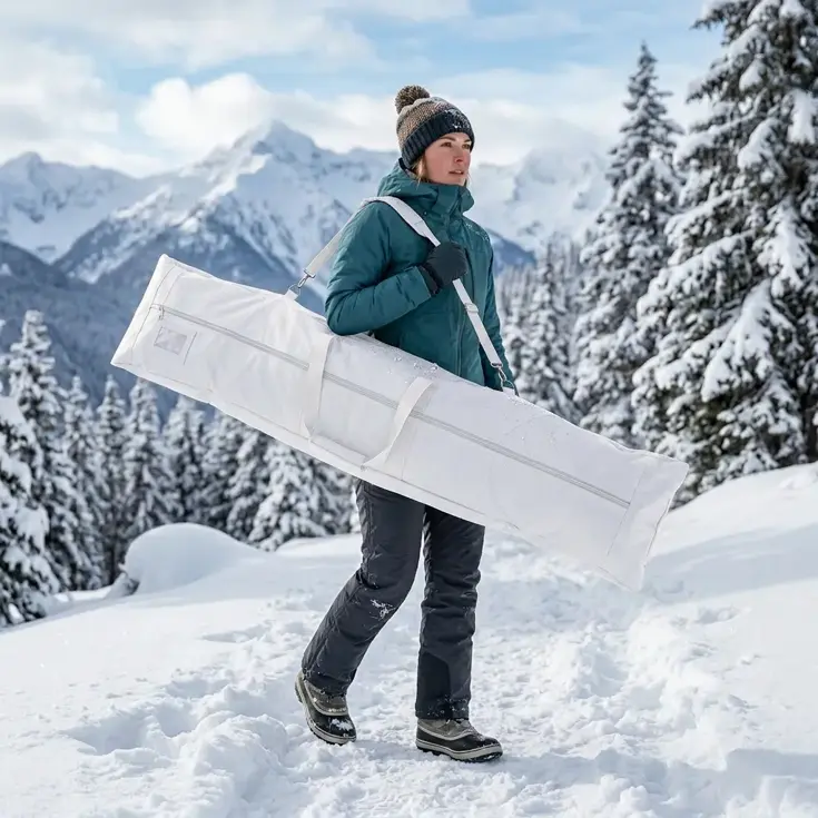 Waterafstotende snowboardtas 180x40x16 cm - Wit