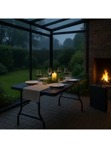 Campingtafel inklapbaar 180x70 cm - Black