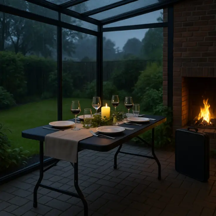 Campingtafel inklapbaar 180x70 cm - Black