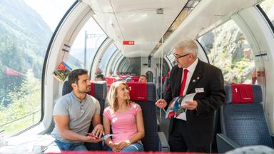Zuerich, Schweiz, 3. September 2019 - STS Swiss Travel System, GoPEx Gotthard Panorama Express Shooting.