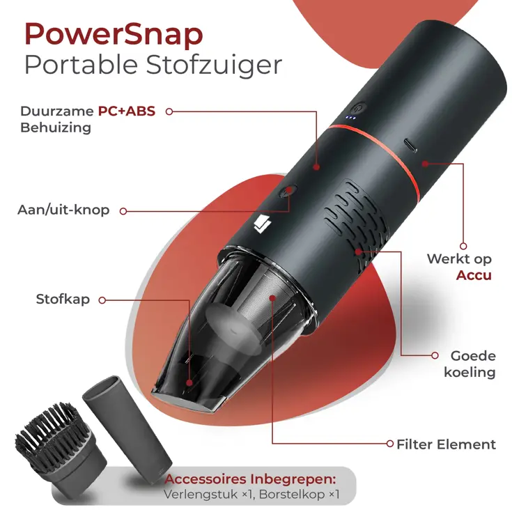 PowerSnap Draadloze Stofzuiger 19kpa Auto