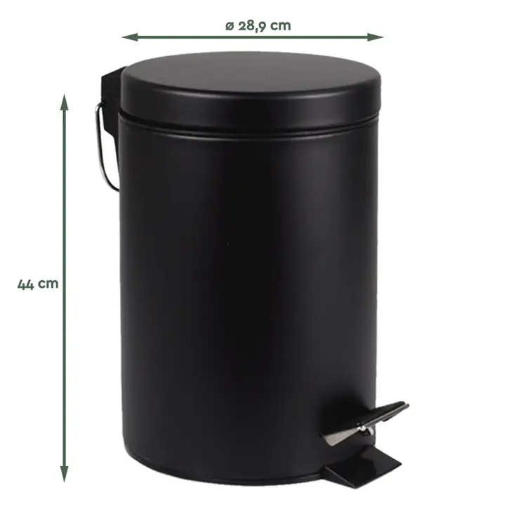 Pedaalemmer 20L – Zwart – Afvalbak