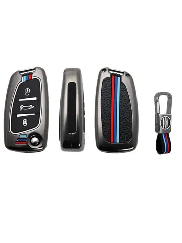 Metalen Sleutelhoesje voor Peugeot grijs C3