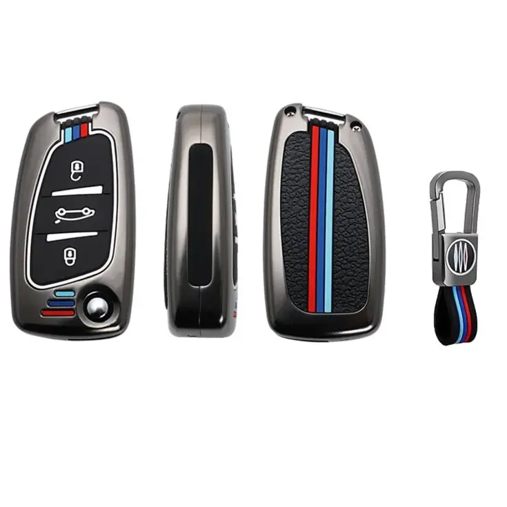 Metalen Sleutelhoesje voor Peugeot grijs C3