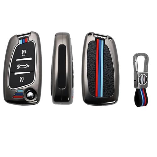 Metalen Sleutelhoesje voor Peugeot grijs C3