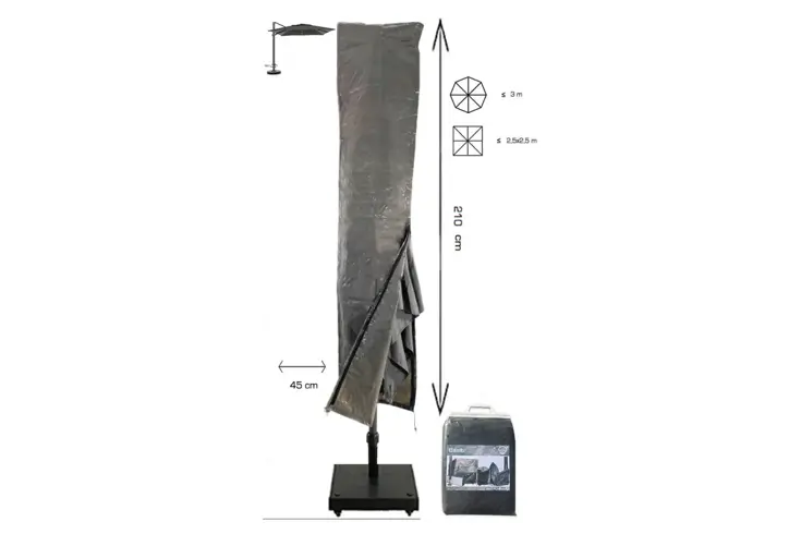 Zweefparasol hoes 210x45 cm - Basic
