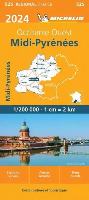 Michelin Wegenkaart 525 Midi-Pyrénées 2024
