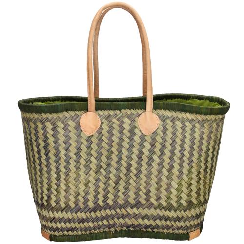Bozaka- Rieten Mand - Strandtas - aansnoerkoord