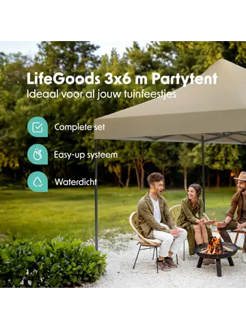 Partytent – 3x6 m – Beige