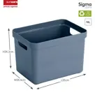 Sigma home - Opbergbox - 18L blauw - 4-delig