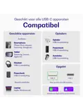 Flex USB-A naar USB-C Kabel 1M Zwart