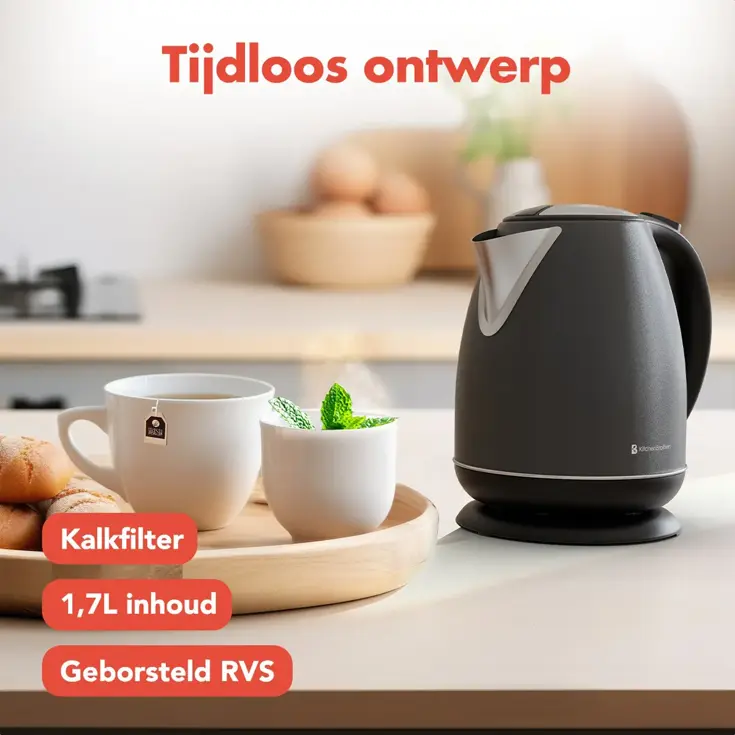 Waterkoker – 1,7L – Titanium Grijs/RVS
